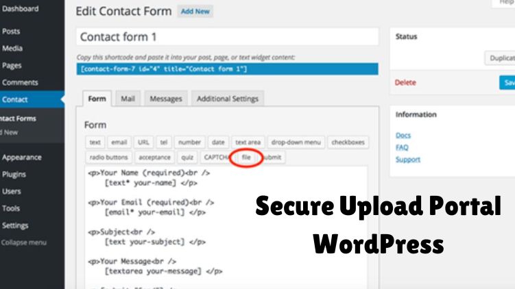 secure upload portal wordpress